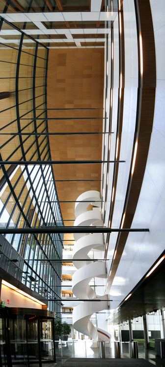 Staircase & atrium, Lähitapiola headquarters, Espoo, Finland